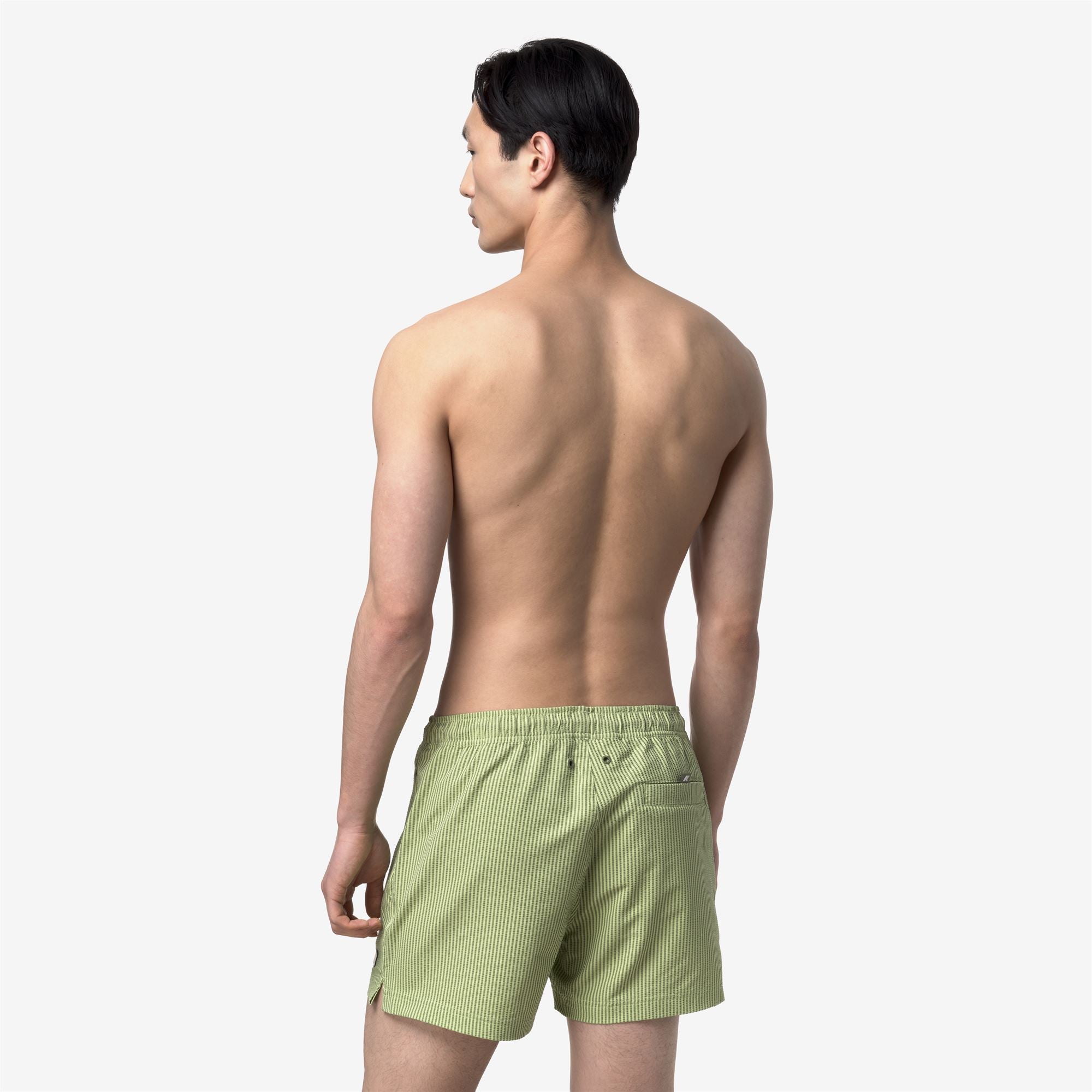 Bathing Suits_Man_HAZEL MID STRIPES BEACH_Swimming Trunks_Green Dk Lime - Green Lichen - Commercial 6