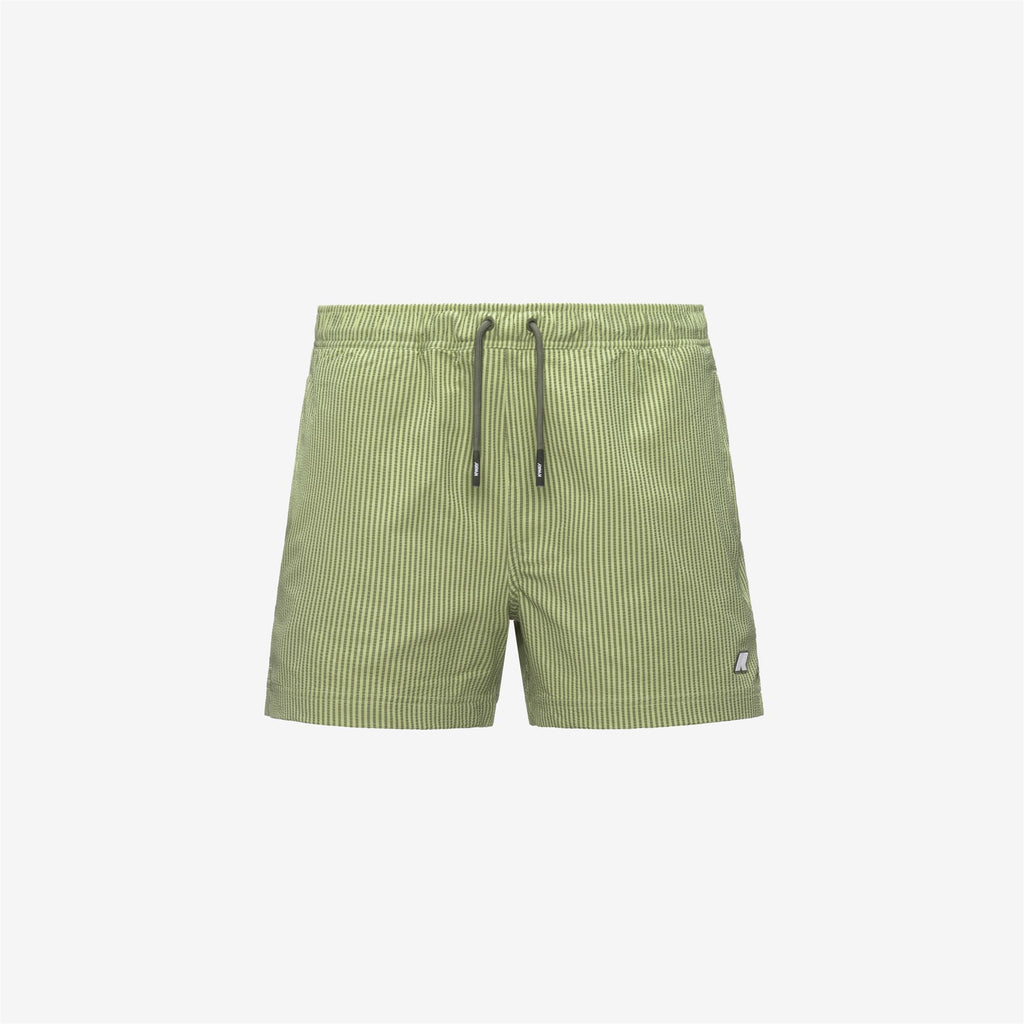 Bathing Suits_Man_HAZEL MID STRIPES BEACH_Swimming Trunks_Green Dk Lime - Green Lichen - Commercial 1