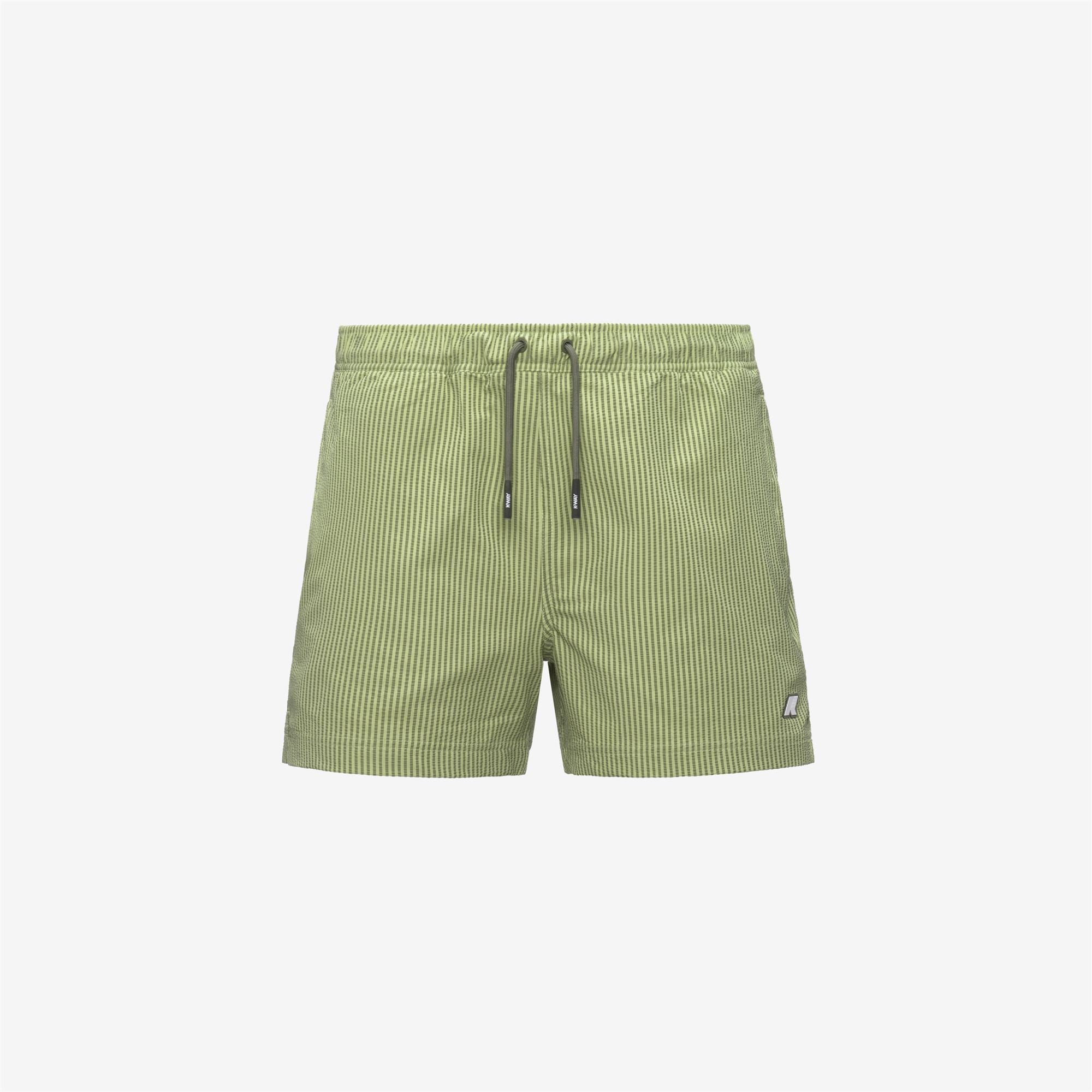 Bathing Suits_Man_HAZEL MID STRIPES BEACH_Swimming Trunks_Green Dk Lime - Green Lichen - Commercial 1