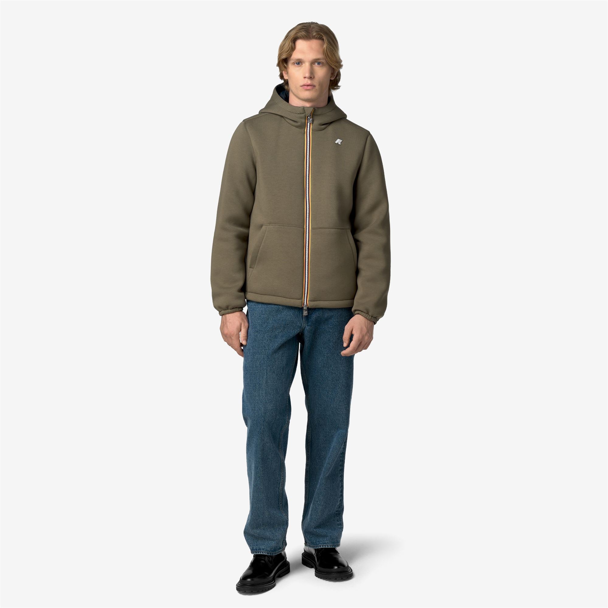 Jackets_Man_JACK SPACER NYLON DOUBLE_Short_Green Army - Blue Depth - Commercial 7