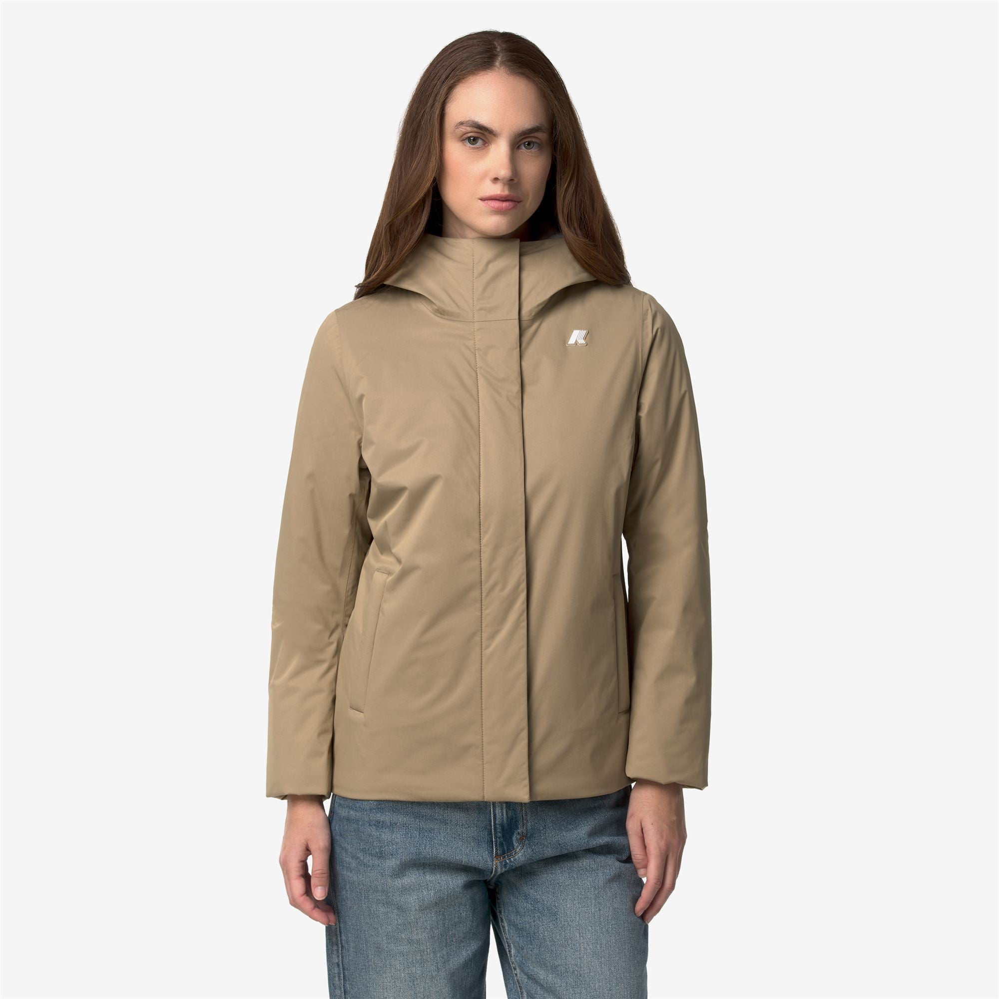 Jackets_Woman_LIL TWILL SOFT BEAVER_Short_Beige Khaki - Grey Warm - Commercial 4