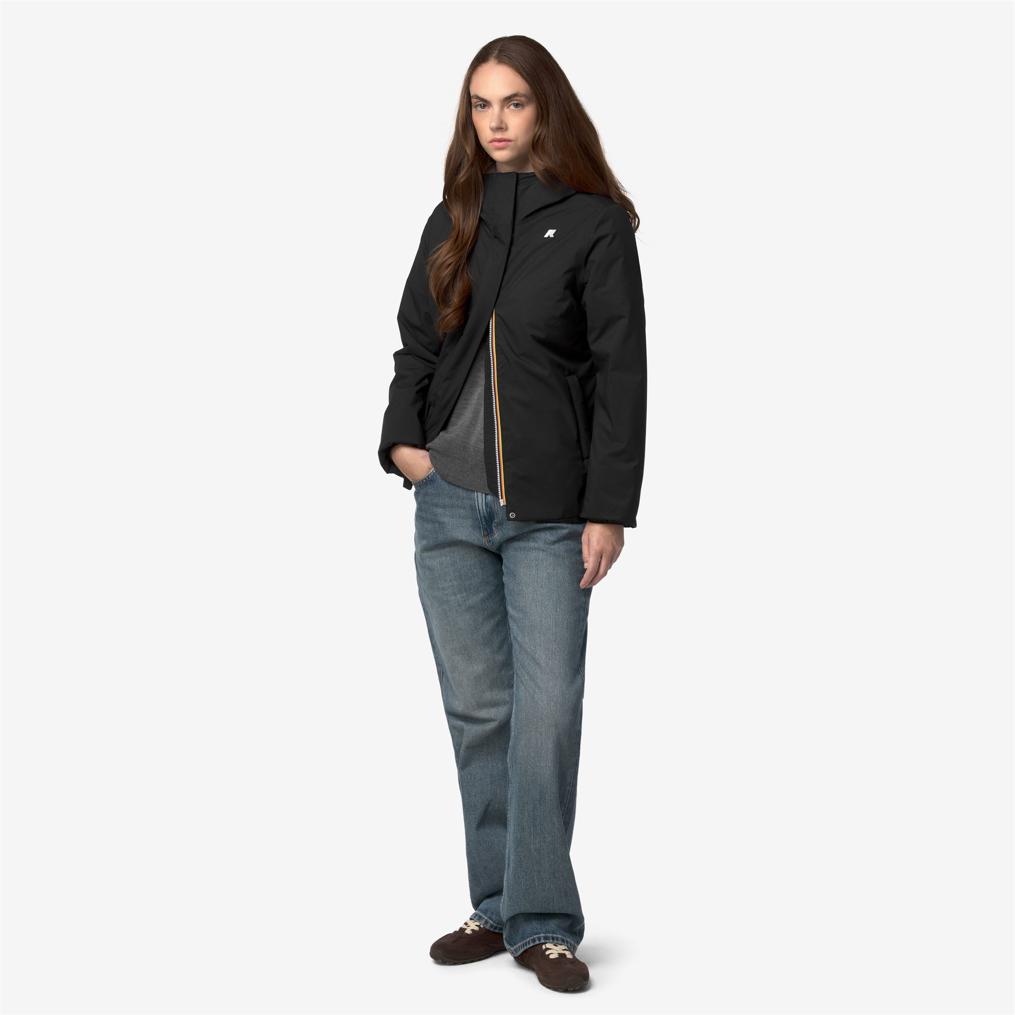 Jackets_Woman_LIL TWILL SOFT BEAVER_Short_Black Pure - Grey Warm - Commercial 7