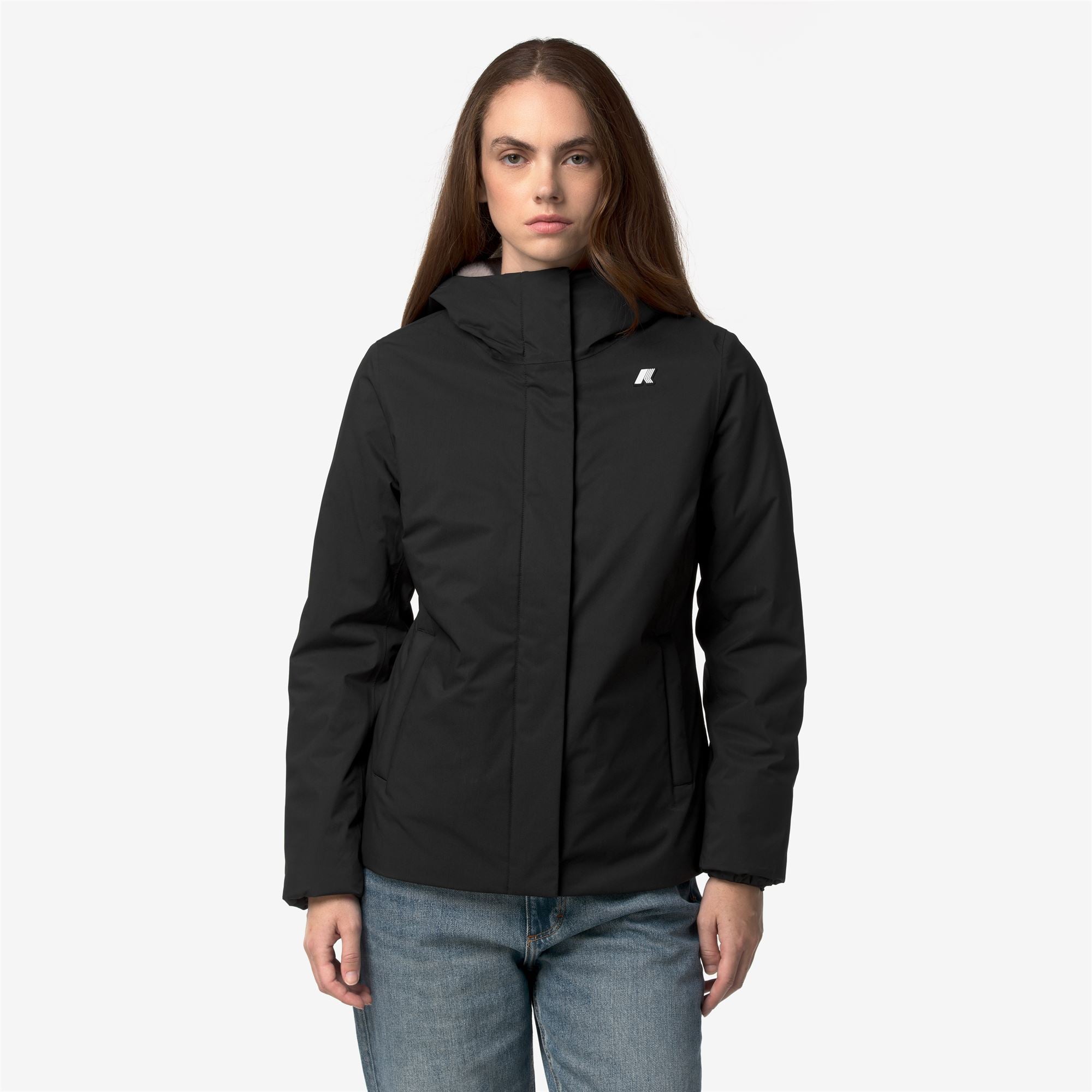 Jackets_Woman_LIL TWILL SOFT BEAVER_Short_Black Pure - Grey Warm - Commercial 4