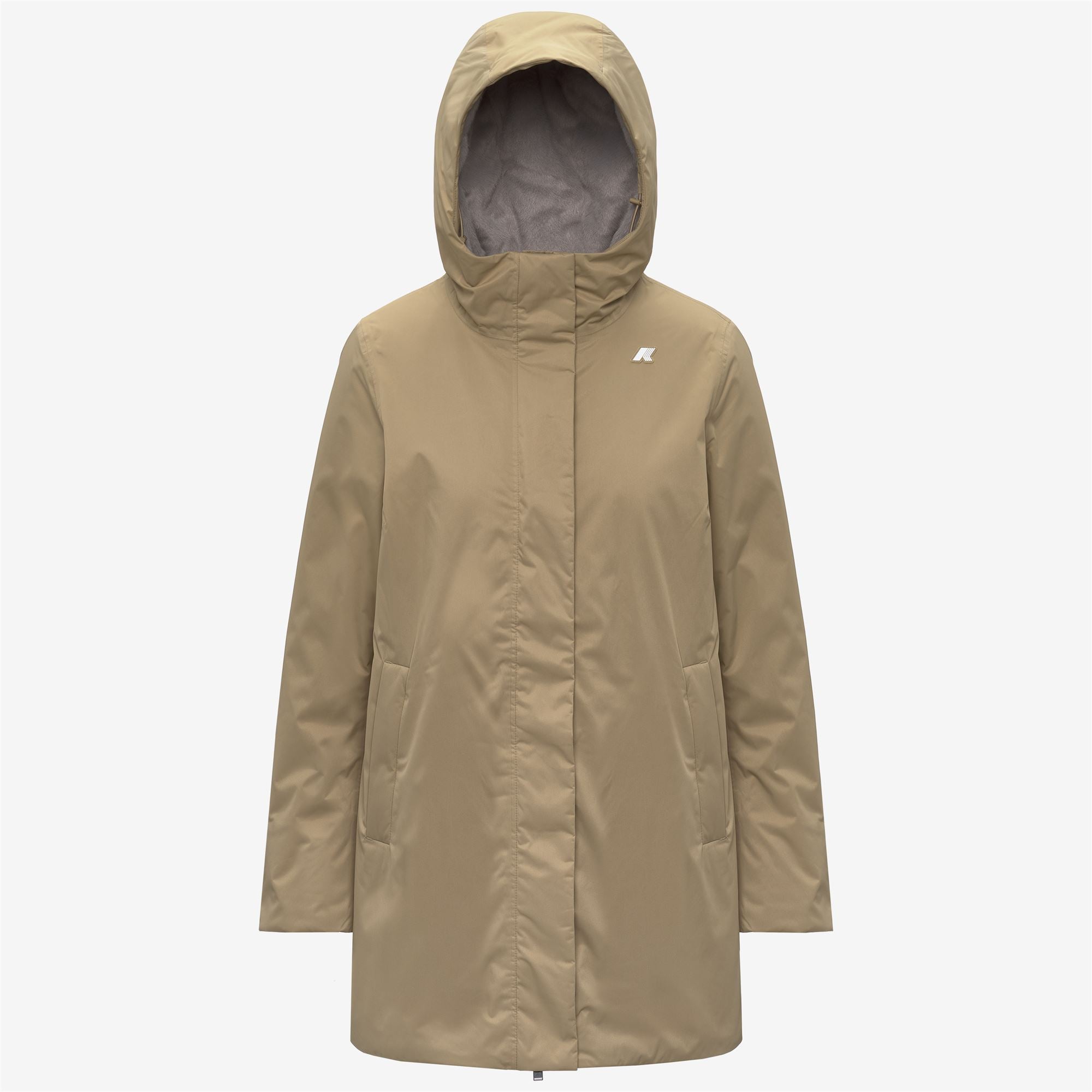 Jackets_Woman_SOPHIE TWILL SOFT BEAVER_3/4 Length_Beige Khaki - Grey Warm - Commercial 1