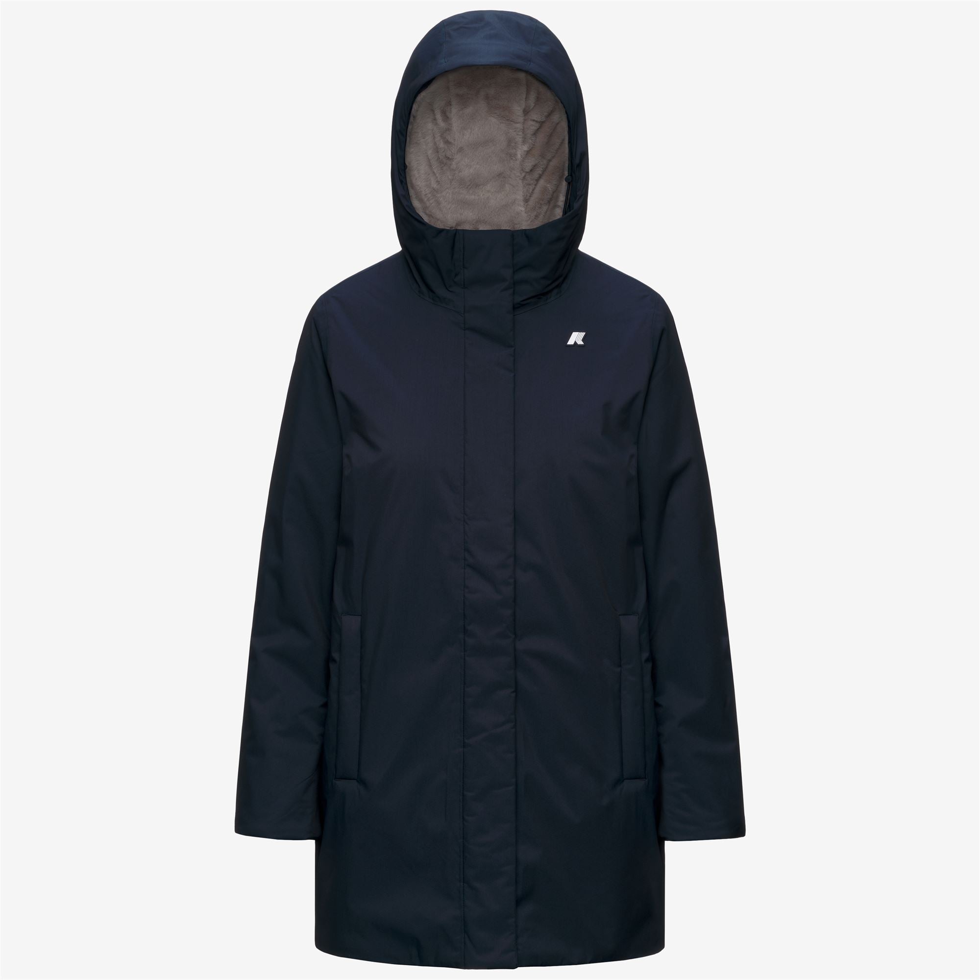 Jackets_Woman_SOPHIE TWILL SOFT BEAVER_3/4 Length_Blue D-Grey W - Commercial 1