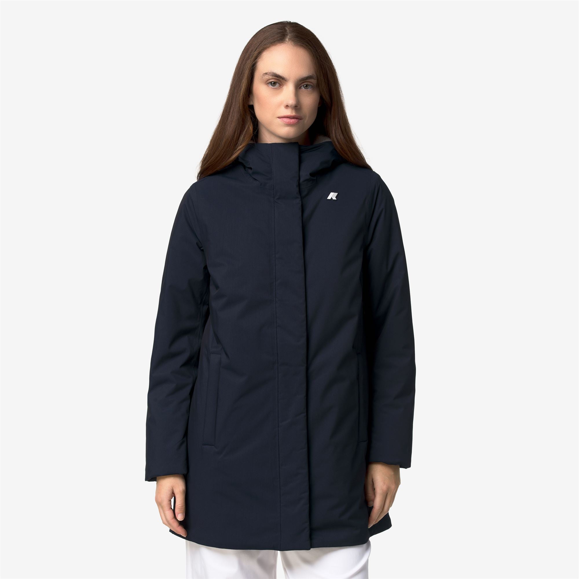 Jackets_Woman_SOPHIE TWILL SOFT BEAVER_3/4 Length_Blue D-Grey W - Commercial 4