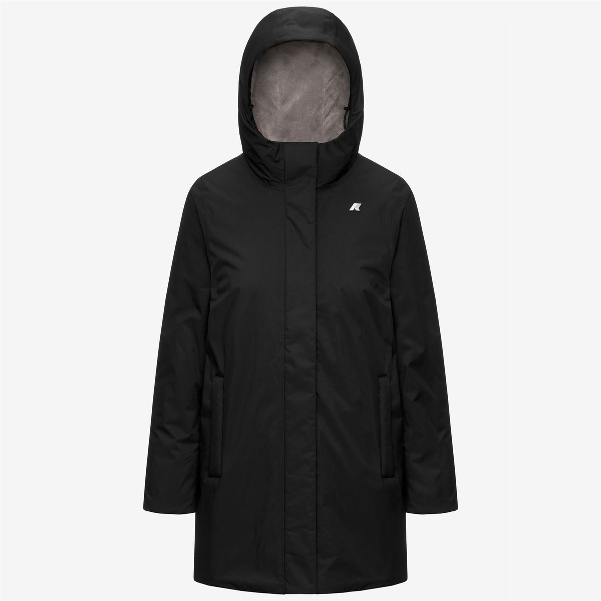 Jackets_Woman_SOPHIE TWILL SOFT BEAVER_3/4 Length_Black Pure - Grey Warm - Commercial 1