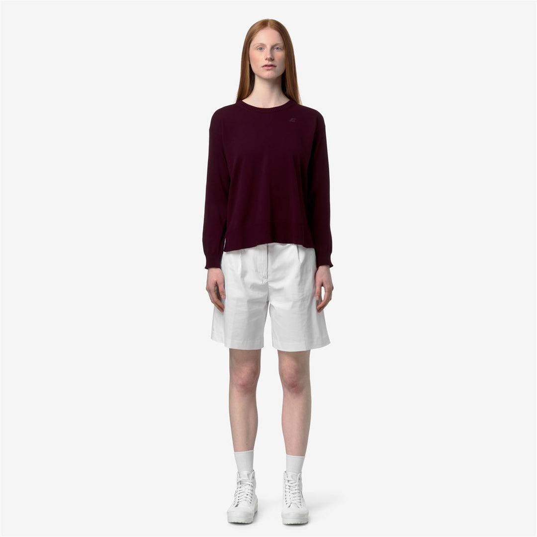 DOMITINE COTTON PS - Tricot - Pull Over - Femme - Violet Burnished main