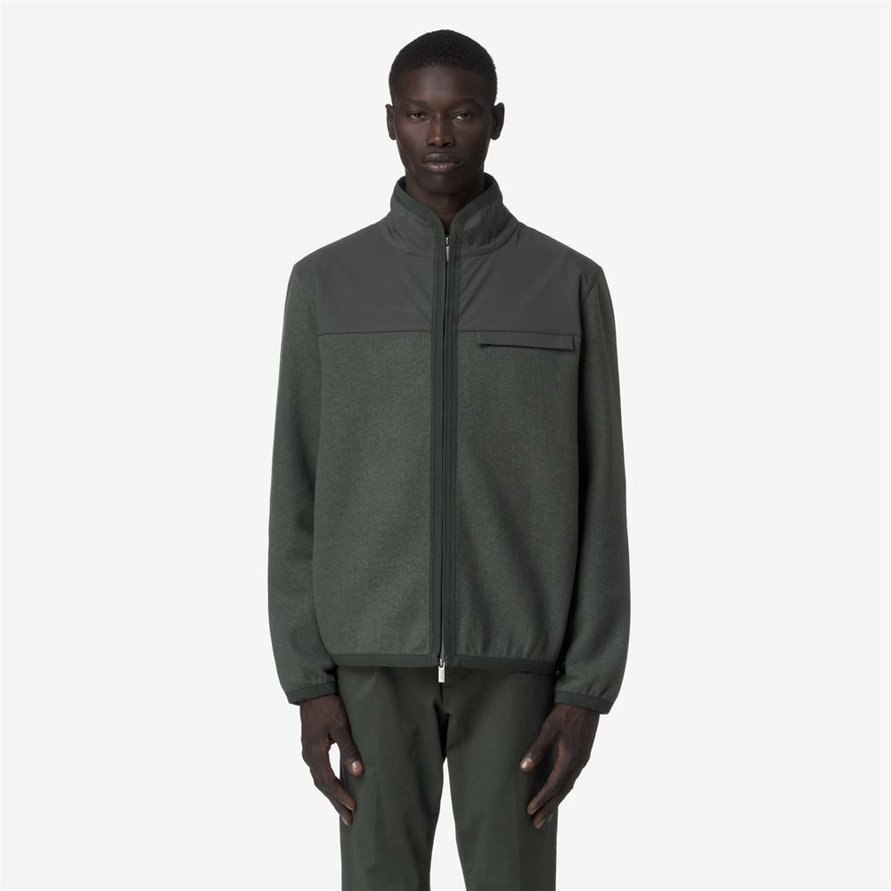 NOYERS WOOL NYLON MIX - Fleece - Pull  Over - MAN - GREEN BLACKISH-Blue Airforce 02