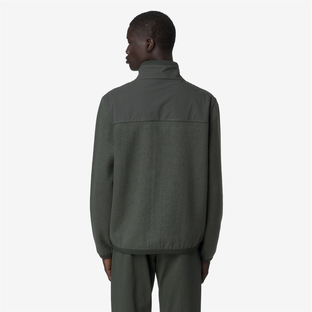 FLEURY WOOL NYLON MIX - Fleece - Pull  Over - MAN - GREEN BLACKISH-Blue Airforce main