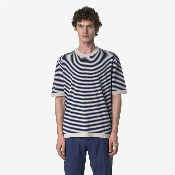 COMBE STRIPES - Knitwear - Pull  Over - MAN - BEIGE LT-BLUE DEPTHS