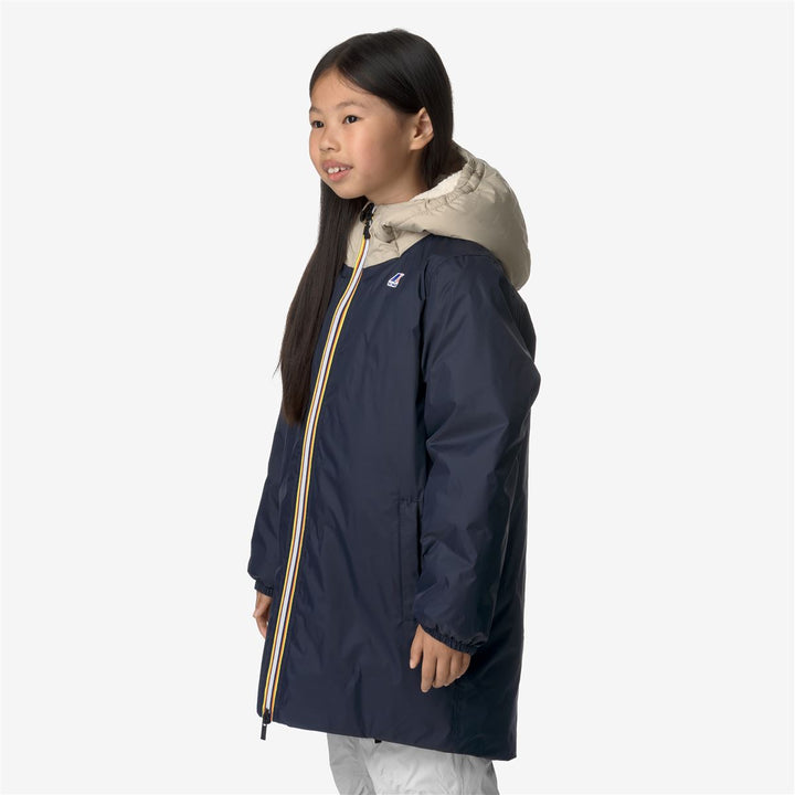 P. LE VRAI 3.0 EIFFEL ORSETTO - Jackets - 3/4 LENGTH - KID UNISEX - ECRU-BLUE DEPHT