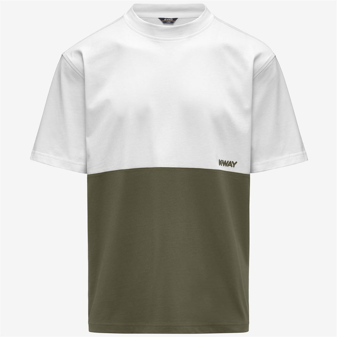 SOLO JERSEY COLORBLOCK - T-Shirt & Top - T-Shirt - Homme - Green Lichen-White 01
