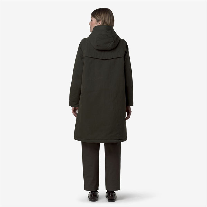 BRUNIL COTTON FEEL - Jackets - Long - WOMAN - Green Blackish-Green Blackish FUR 4