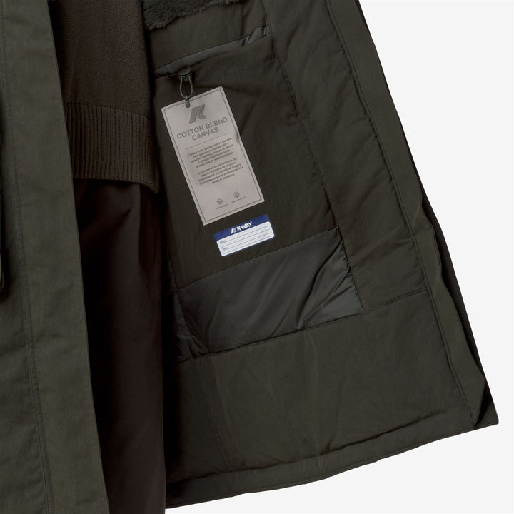 BRUNIL COTTON FEEL - Jackets - Long - WOMAN - Green Blackish-Green Blackish FUR 5