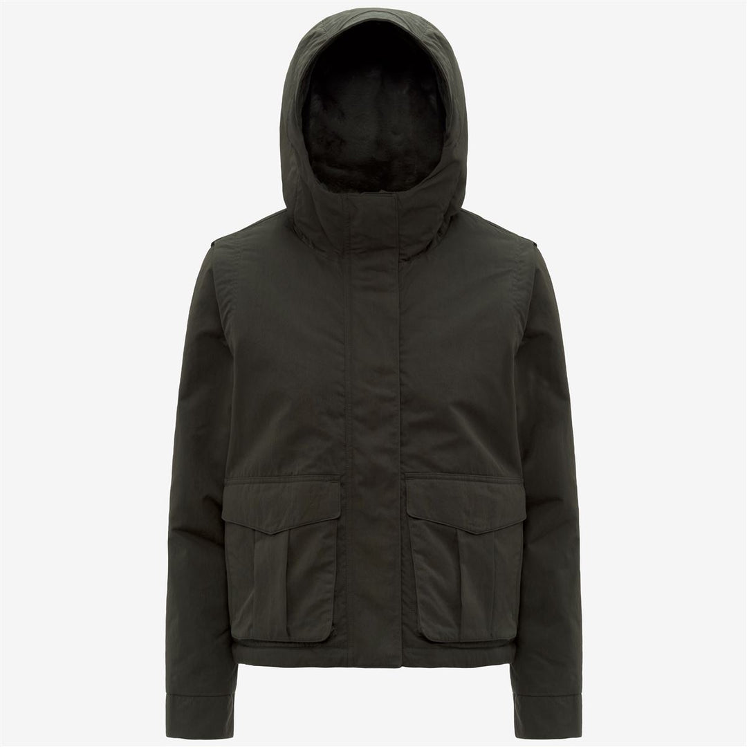 IDELER COTTON FEEL - Jackets - Short - WOMAN - Green Blackish-Green Blackish FUR 01