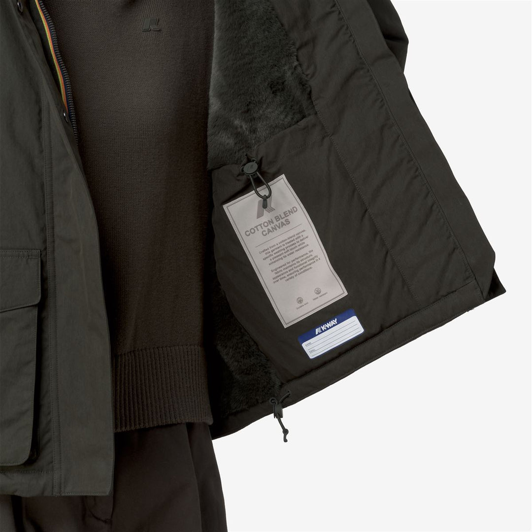 IDELER COTTON FEEL - Jackets - Short - WOMAN - Green Blackish-Green Blackish FUR main