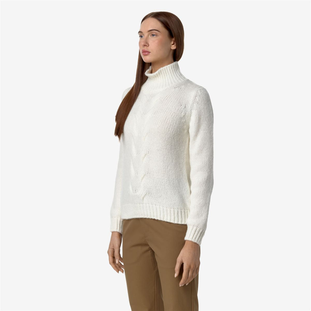 FUZZY WOOL MERINO BLEND - Knitwear - Pull  Over - WOMAN - WHITE GARDENIA