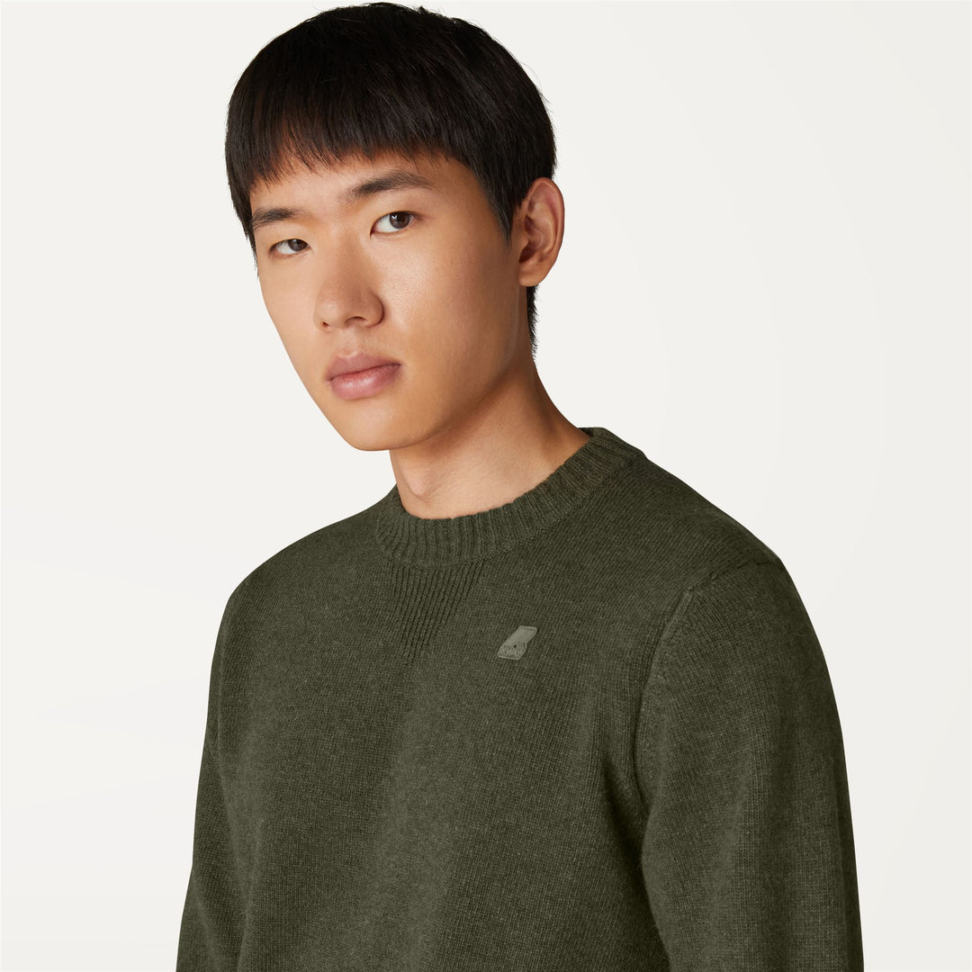 SEBASTIEN LAMBSWOOL - Knitwear - Pull  Over - MAN - GREEN BLACKISH