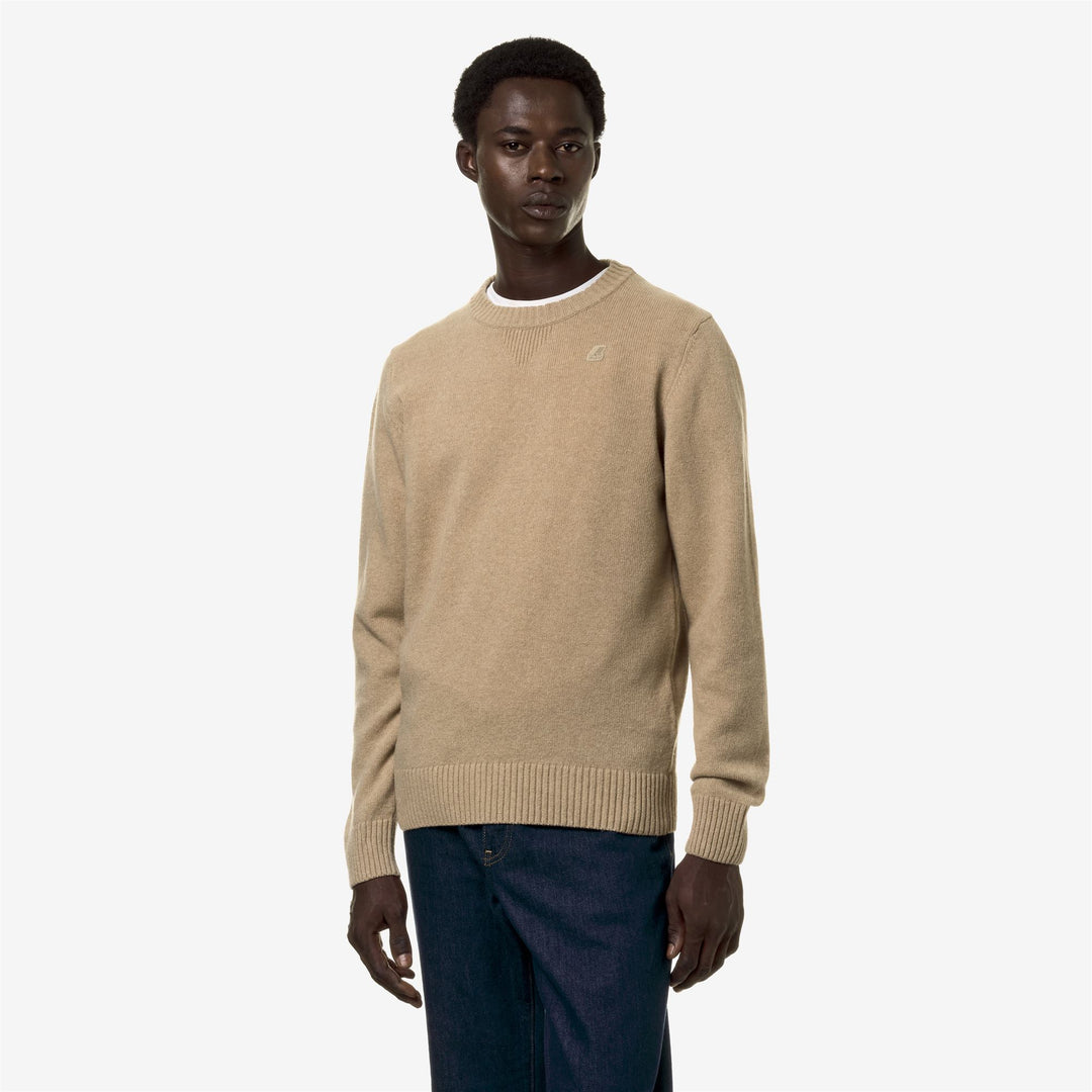 SEBASTIEN LAMBSWOOL - Knitwear - Pull  Over - MAN - BROWN TRAVERTINE