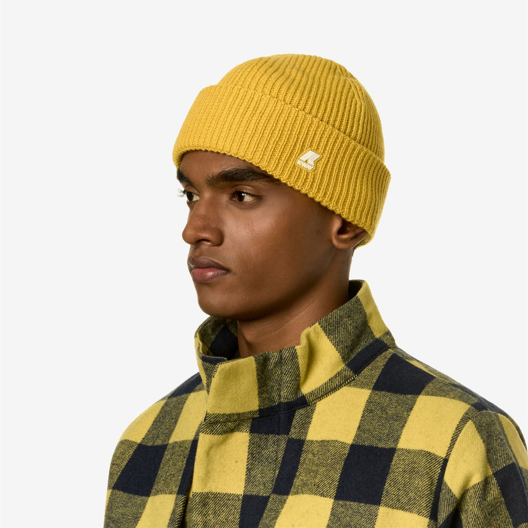 BRICE CARDIGAN STITCH WOOL - Headwear - Hat - UNISEX - YELLOW ZAFFERANO