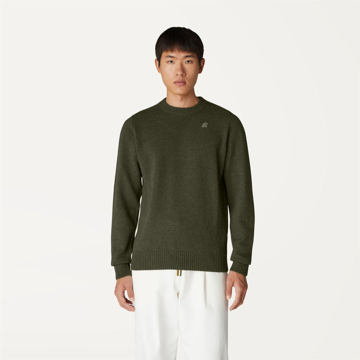 SEBASTIEN LAMBSWOOL - Knitwear - Pull  Over - MAN - GREEN BLACKISH